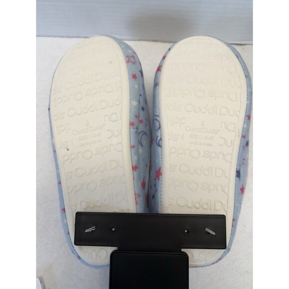 Cuddl Duds Girl's Printed Stars Fleece Clog Slippers Sz Lg 5-6 New - Picture 2 of 10